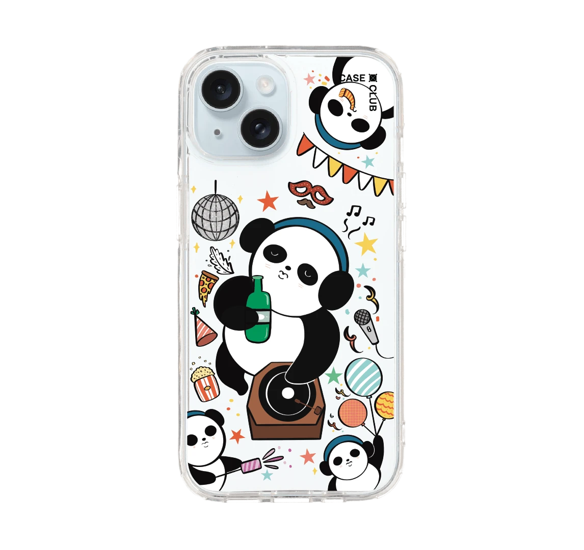 เคสใส iphone 15 ดีเจแพนด้านักดื่ม